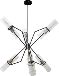 Everly 6 Light Chandelier (Black and Chrome) 
