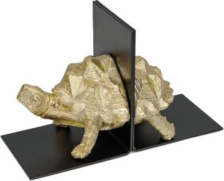 Gold Tortoise Polystone and Metal Bookends (Set of 2) 