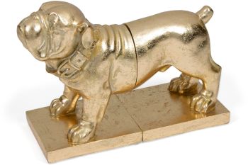 Gold Bulldog Polystone Bookends (Set of 2) 