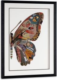 Balletic Butterfly 24 x 32 Paper Collage Shadow Box (Type I) 
