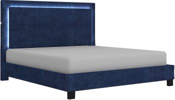 Lumina Platform Bed with Light (King - Blue) 