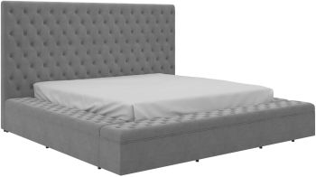 Adonis Platform Bed With Storage (King -Grey) 