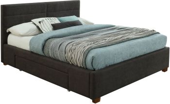 Emilio Platform Bed W & Drawers (Queen - Charcoal) 