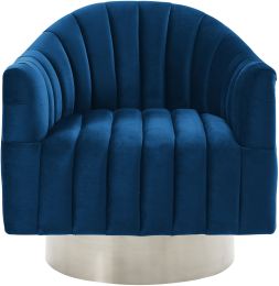 Cortina Accent Chair (Blue & Silver) 