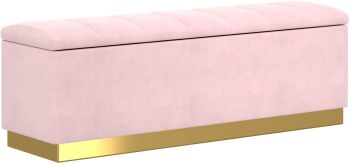 Esna Storage Ottoman (Blush Pink) 