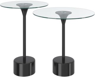 Tulip 2 Piece Accent Table Set (Black) 