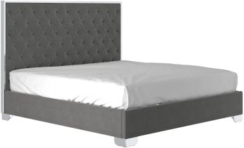 Lucille Bed (King - Grey & Silver) 
