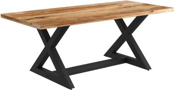 Zax Rectangular Dining Table (Natural & Black) 