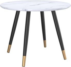 Emery Round Dining Table (White & Black) 