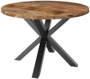 Arhan Round Dining Table (Natural & Black) 