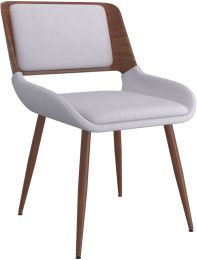 Hudson Side Chair (Grey Fabric & Walnut) 