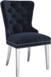 Hollis Side Chair (Set of 2 - Black & Chrome) 