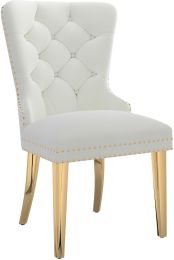 Mizal Side Chair (Set of 2 - Ivory & Gold) 