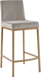 Diego 26 In Counter Stool (Set of 2 - Grey & Aged Gold Leg) 