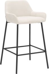 Baily 26 In Counter Stool (Set of 2 - Beige - Fabric) 