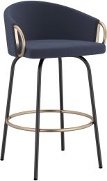 Lavo 26 In Counter Stool (Set of 2 - Blue & Black & Gold) 