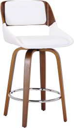 Hudson 26 In Counter Stool (White - Faux Leather) 