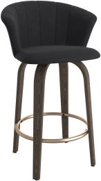 Tula 26 In Counter Stool (Black & Washed Oak) 