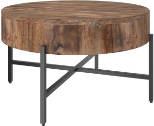 Blox Round Coffee Table (Natural & Black) 
