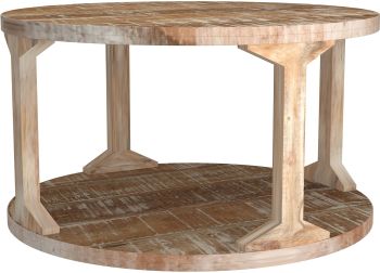 Avni Round Coffee Table (Distressed Natural) 