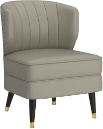 Kyrie Accent Chair (Grey-Beige & Espresso) 