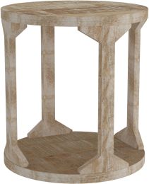 Avni Round Accent Table (Distressed Natural) 