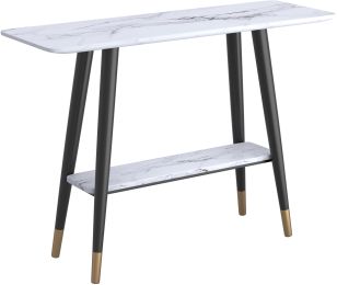 Emery Table Console 2 Étages (Blanc) 