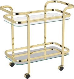 Zedd 2-Tier Bar Cart (Polished Gold) 