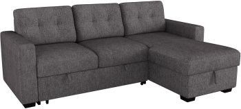 Tyson Sectional Sofa Bed with Storage (Charcoal) 