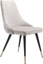 Piccolo Dining Chair (Set of 2 - Grey Velvet) 