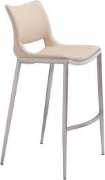 Ace Bar Chair (Set of 2 - Light Pink & Brushed Stainless Steel) 