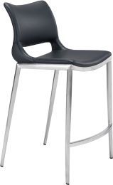Ace Counter Chair (Set of 2 - Black & Silver) 