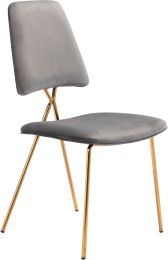 Chloe Dining Chair (Set of 2 - Gray & Gold) 