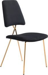 Chloe Dining Chair (Set of 2 - Black & Gold) 