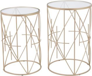 Set of 2 Hadrian Side Tables Gold) 
