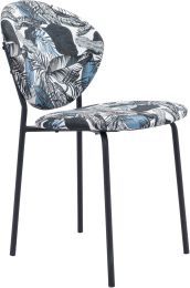 Clyde Dining Chair (Set of 2 - Leaf Print & Black) 