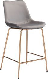 Tony Counter Chair (Gray & Gold) 