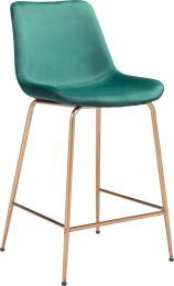 Tony Counter Chair (Green & Gold) 