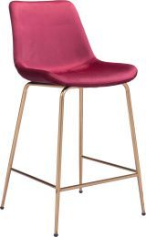 Tony Counter Chair (Red & Gold) 