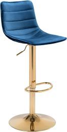 Prima Bar Chair (Dark Blue & Gold) 