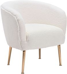 Sherpa Chaise d'Appoint (Beige et Or) 