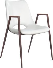 Desi Dining Chair (Set of 2 - White & Walnut) 