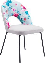 Torrey Dining Chair (Set of 2 - Multicolor Print & Gray) 