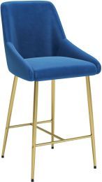 Madelaine Counter Chair (Navy Blue & Gold) 