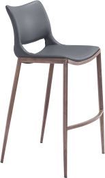 Ace Bar Chair (Set of 2 - Dark Gray & Walnut) 