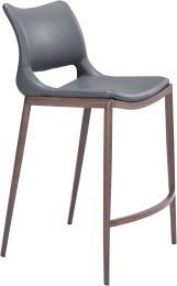Ace Counter Chair (Set of 2 - Dark Gray & Walnut) 