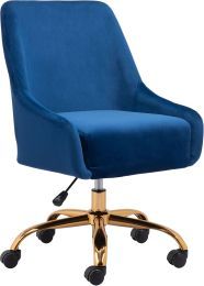 Madelaine Office Chair (Navy Blue & Gold) 