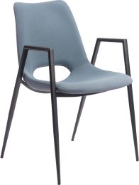 Desi Dining Chair (Set of 2 - Blue & Black) 