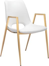 Desi Dining Chair (Set of 2 - White & Gold) 
