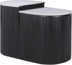 Ormara Side Table Set (White & Black) 
